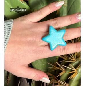 Star Blossom Stone Western Scarf Slide Tee Clip or Ring